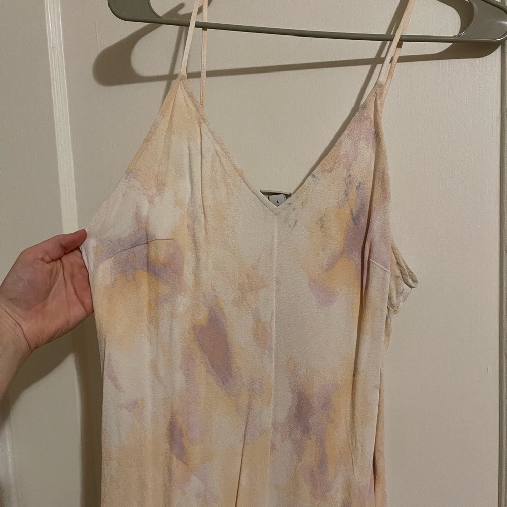 Cream and Pink Slip Dress